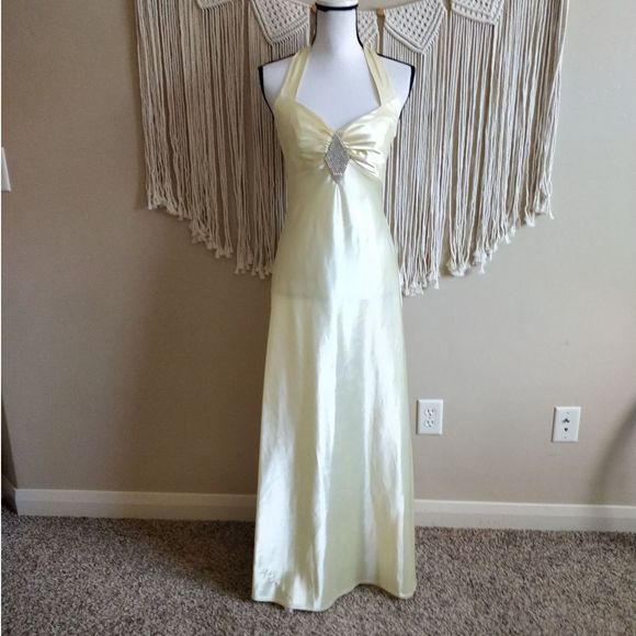 light yellow evening gown